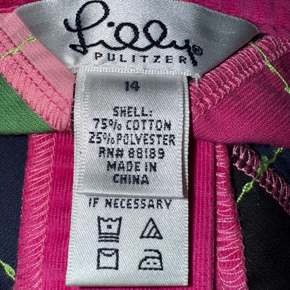 Lilly Pulitzer Corduroy Navy Blue,Pink and Green Argyle A Line Mini Skirt Sz 14 - Picture 4 of 5